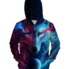 Wolf 3D Hoodies zipper Where Light And Dark Meet