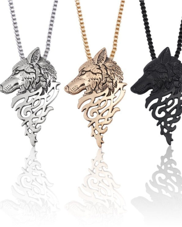 Vintage Wolf Pendant Necklace