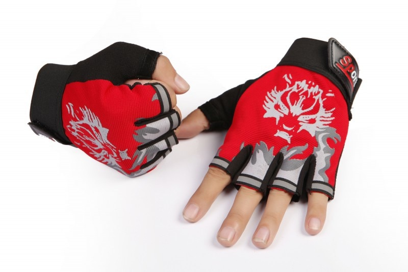 Wolf Printed Weightlifting Gloves